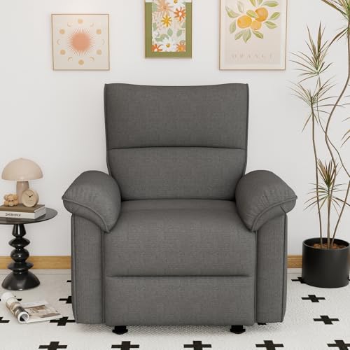 QicoFelix Wall Hugger Recliners for Small Spaces, Zero Wall Power Recliner on Clearance, Fabric RV Recliner, Home Theater Seating for Living Room w/USB Ports (Dark Gray)