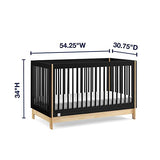 GAP babyGap Tate 4-in-1 Convertible Crib - Greenguard Gold Certified, Ebony/Natural Delta Children