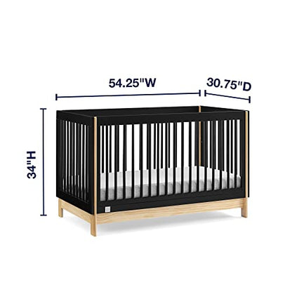 GAP babyGap Tate 4-in-1 Convertible Crib - Greenguard Gold Certified, Ebony/Natural - WoodArtSupply