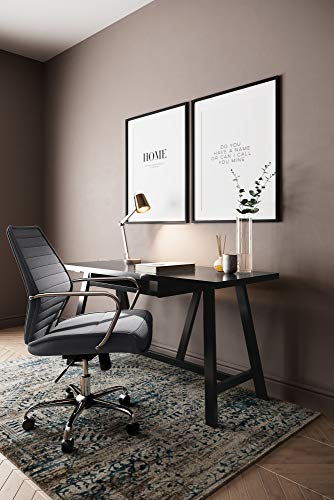 SIMPLIHOME Dylan SOLID WOOD Modern Industrial 60 inch Wide Home Office Desk, Writing Table, Workstation, Study Table Furniture in Black SIMPLIHOME