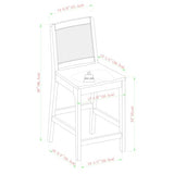 Walker Edison 2-Piece Boho Rattan Back Solid Wood Counter Stool, Set of 2, Black Walker Edison