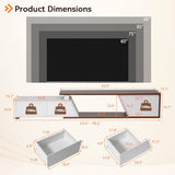 Verano Garden Extendable TV Stand with Led Lights, Wood TV Media Console with 2 Drawers & 1 Cabinet, Modern Entertainment Center Up to 90 Inch TV for Living Room Bedroom, 63" - 90.6" (White & Walnut) Verano Garden