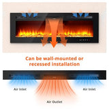 80 in Electric Fireplace, in-Wall Smart Electric Fireplace Recessed & Mounted, Dual Heat 750/1500W with Remote, Adjustable Flames, Touch Screen Thermostat 60-99°F, Timer, Log & Crystal Decor Garvee