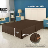 Utopia Bedding Full Bed Skirt - Soft Quadruple Pleated Ruffle - Easy Fit with 16 Inch Tailored Drop - Hotel Quality, Shrinkage and Fade Resistant (Full, Brown) Utopia Bedding