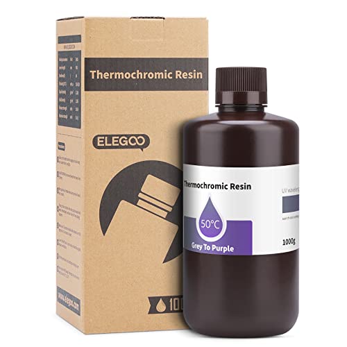 ELEGOO Thermochromic 3D Printer Resin, 405nm UV Curing Photopolymer Resin for LCD 3D Printing Grey to Purple 1000G