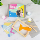 Gift Republic Screen Printing Craft Gift Tin | Complete Kit for DIY Fabric Printing | Includes Frame, Yellow, Pink & Blue Paint | Fun Craft for Teens & Adults | Beginner-Friendly Set Gift Republic