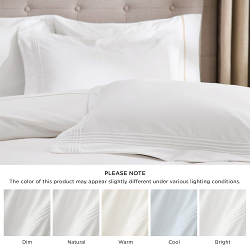 Bedsure Luxury Hotel Duvet Cover King Size, 100% White Cotton Rope Weave Bedding Set, Includes 1 Duvet Cover 104x90 Inches with Hidden Zipper & 2 Pillow Shams, Comforter Sold Separately Bedsure