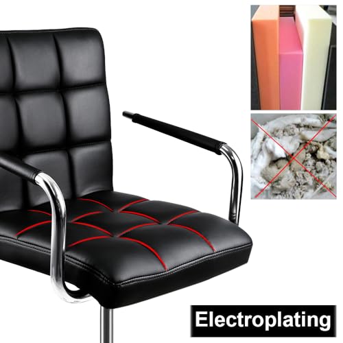 Yaheetech Desk Chair - Office Chair with Arms/Wheels for Students Swivel Faux Leather Home Computer Black Yaheetech