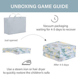 Givjoy Foldable Floor Mattress for Kids, Glow in The Dark Dinosaur Toddler Washable Tri Folding Floor Mat for Nap Daycare, Child Trifold Futon Sofa Bed with Storage Bag for Playroom Girls and Boys Givjoy