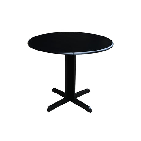 International Concepts Dual Drop Leaf Dining Table, 36-Inch, Black IC International Concepts