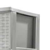 CLMSTE Gray Storage Drawer, 3 Drawer Plastic Weave Wide Tower with Pull Handles CLMSTE
