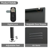 Epochsteele Metal Storage Cabinet Kitchen Pantry Cabinet for Bathroom Locking Storage Cabinet with Door and Removable Shelves (Black) Epochsteele
