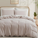 LOVQUE Linen Light Grey Duvet Cover Twin Size, 100% Washed Cotton Linen Like Bedding Set with Zipper Closure (No Comforter), 68x90 Inches LOVQUE