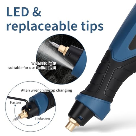 Engraver Pen, 25W 6 Speed Engraving Pen for Metal, Wood, Glass and Plastic, Handheld Engraving Etching Tool with Tungsten Carbide Steel Bit and Hex Key faxhool