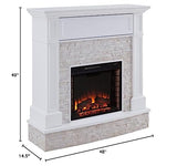 SEI Furniture Jacksdale Faux Stone Accent Electric Hidden Media Shelf Fireplace, White SEI Furniture