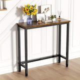 GRLEAF 29.5" Narrow Console Table, Small Entryway Table, Thin Hallway Table Skinny Sofa Side Display Table for Entrance, Bedroom, Living Room, Foyer, Corridor, Office - Rustic Brown (9.5" Deep) GRLEAF