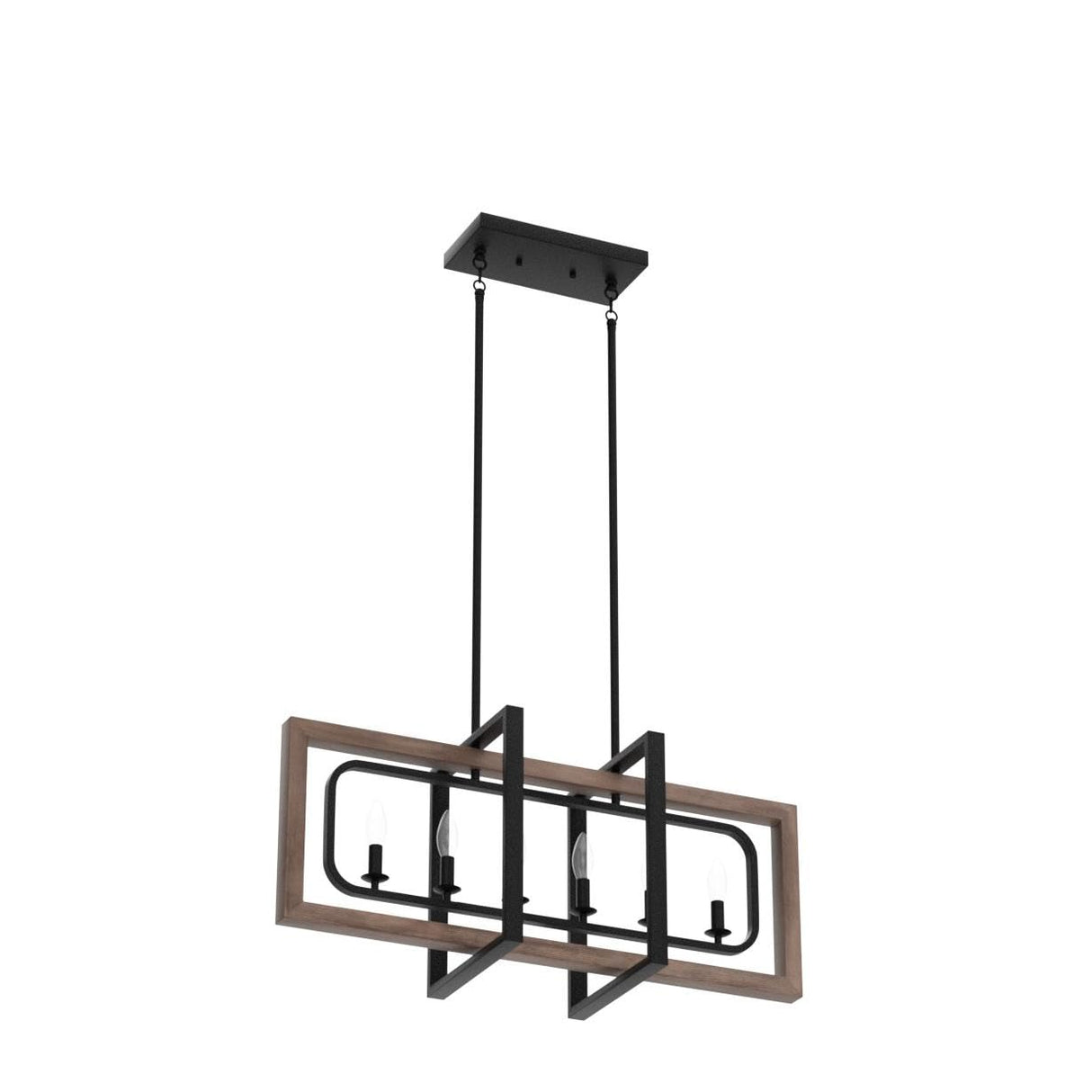 Lingkai Farmhouse Chandelier Rustic Kitchen Island Light Fixture, Industrial Pendant Lighting Fixtures Wood and Metal for Dining Room Pool Table Lingkai