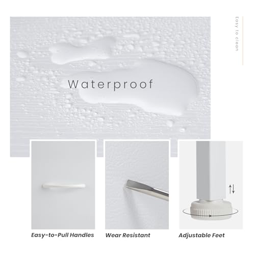 NEWBULIG Dresser for Bedroom with 7 Storage Drawers, Fabric Chest of Drawers with Metal Frame, Living Room Storage Organizers Units for Clothes, TV Stand and Hallway, White NEWBULIG