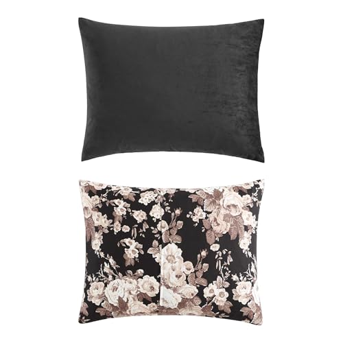 Betsey Johnson - Comforter Set, Luxuriously Soft Bedding with Matching Shams, Chic Bedding Set, Oeko-Tex Certified (Velvet Solid Black, Full/Queen) Betsey Johnson