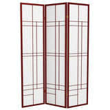 Red Lantern 6 ft. Tall Eudes Shoji Screen - Rosewood - 3 Panels Red Lantern