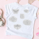 Rngmsi Water Soluble Embroidery Patterns - 4 Pcs Insect Theme Stick and Stitch Embroidery Paper Wash Away Butterfly Dragonfly Moth Design Water Soluble Stabilizer Transfer Paper for Hand Sewing
