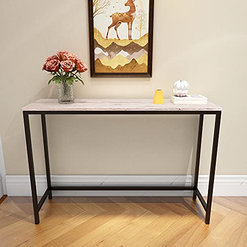HOMERECOMMEND Console Table for Entryway Narrow Sofa Tables Entryway Table Rustic Narrow Entrance Console Tables Front Door Console Table Accent Table for Living Room Corridor Hallway White Oak HOMERECOMMEND