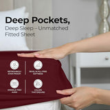 Utopia Bedding Queen Fitted Sheet - Bottom Sheet - Deep Pocket - Soft Microfiber - Shrinkage and Fade Resistant - Easy Care -1 Fitted Sheet Only (Red Burgundy) Utopia Bedding