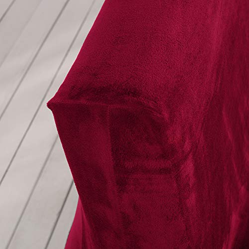 MIFXIN Armless Sofa Bed Cover Stretch Futon Slipcover Plush Thicker Solid Color 3 Seat Full Folding Sofa Couch Futon Furniture Protector Cover Without Armrests (Red) MIFXIN