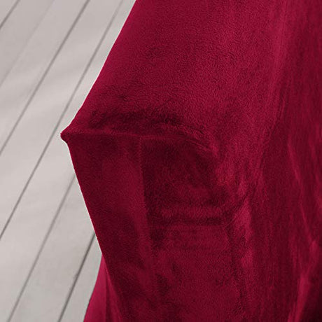 MIFXIN Armless Sofa Bed Cover Stretch Futon Slipcover Plush Thicker Solid Color 3 Seat Full Folding Sofa Couch Futon Furniture Protector Cover Without Armrests (Red) MIFXIN
