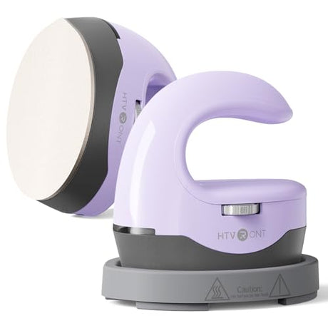 HTVRONT Heat Press H1 Mini Heat Press Machine, Small Heat Press Portable Iron Press Machine for T Shirts, Hats, Heating Transfer Projects (H1 Lavender Purple) HTVRONT