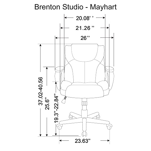 Brenton Studio® Mayhart Vinyl Mid-Back Chair, Brown/Black Brenton Studio