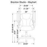 Brenton Studio® Mayhart Vinyl Mid-Back Chair, Brown/Black Brenton Studio