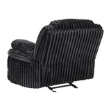Lexicon Manual Glider Recliner Chair, Corduroy Manual Tab Pull Reclining Chair with Pillow Top Arms, Plush Cushions, Cozy Theater-Style Accent for Living Room/Bedroom, Easy Assembly, Black Lexicon
