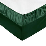 TREELY 4 Piece Satin Sheets Twin Size - Silky Smooth Blackish Green Sheet Set with Deep Pocket, Fitted Sheet, Flat Sheet, 2 Pillowcases TREELY