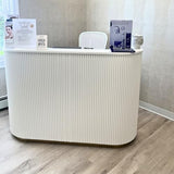 M2 Retail Modern Reception Desk with Counter, White Upgraded Front Counter Table for Beauty, Spa, Nail, Hair Salon, Lobby, 1500 * 600 * 1000mm(59 * 24 * 39'') M2 Retail