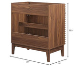 Modway Render 30" Bathroom Vanity in Walnut - Sink Basin Not Included Modway