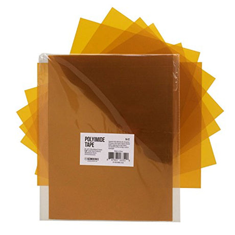 Gizmo Dorks Kapton Tape Polyimide for 3D Printers and Printing, 9 x 12 inches, 10 Sheets per Pack Gizmo Dorks