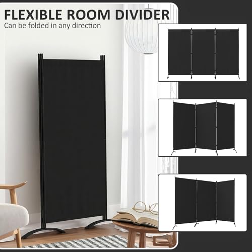 Kecreque Room Divider 3 Panel Room Dividers and Folding Privacy Screens with 4 Curved Metal Feet Partition Wall Divider,Cubicle Wall for Office Partitions,Bedrooms, Dining Rooms, Dorm Rooms Kecreque
