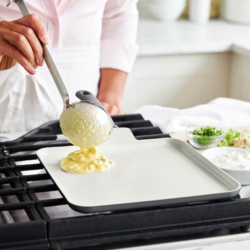 GreenLife Soft Grip Healthy Ceramic Nonstick, 11" Griddle Pan, PFAS-Free, Dishwasher Safe, Grey GreenLife