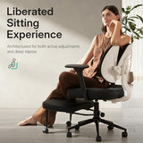 AreShark Criss Cross Office Chair with Armrest Wheels & Stretchable Rotating Footrest, Ergonomic Cross Legged Swivel Chair with Back Support& Adjustable Height for Yoga Kneeling Meditation Home Office AreShark