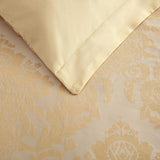 Martha Stewart - Queen Duvet Cover Set, Soft Cotton Blend Jacquard Bedding for Year Round, 3 Piece Bed Set with Matching Pillowcases (Vintage Damask Beige) Martha Stewart