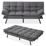 Opoiar Futon Couch,Convertible Futon Sofa Bed,Memory Foam Sleeper Sofa,Adjustable Modern Loveseat,Futon Sets, Sofa Bed for Compact Living Room,Apartment,Office,Grey Opoiar