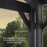 Backyard Discovery Stratford 16' x 12' Traditional Galvanized Steel Pergola Kit with Shade Sail Canopy, Powder-Coated Finish, All-Season Durability, High-Wind Rating for Outdoor Patio, Deck, Garden Backyard Discovery