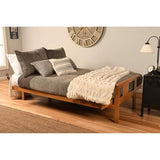 HomeStock Wood Futon Frame Queen Size - Classic Style Sofa Bed with Mission Arms Frame Only/Butternut HomeStock