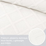 Exclusivo Mezcla Quilts Queen Size - White Quilt Set Bedspread with 2 Pillow Shams, Modern Bedding Set with Striped Pattern, Soft Lightweight Bedspreads Queen Size for All Seasons Exclusivo Mezcla