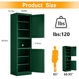Ckzbx Tall Narrow Storage Cabinet 66.93" H Tall Bathroom Cabinet Metal Pantry Cabinets, 4 Adjustable Shelves for Kitchen, Home Office, Living Room, Dinning Room (20 inches Wide Green) Ckzbx