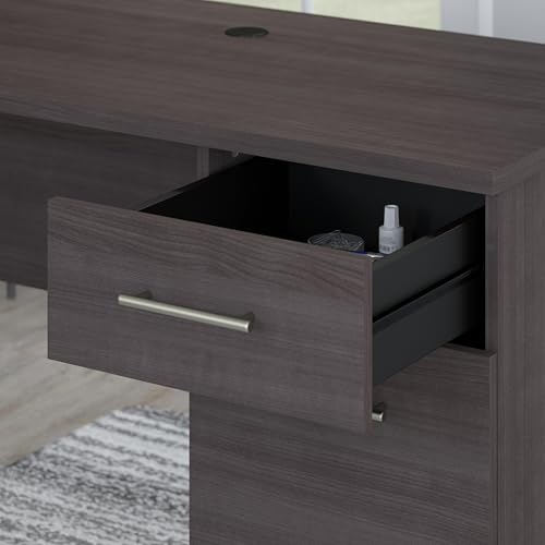 Bush Home Somerset 72W 3 Position Sit to Stand L Shaped Desk with Hutch in Storm Gray | Adjustable Height Table for Home Office Bush Home