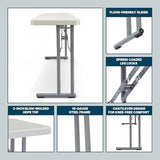 OEF Furnishings OEFBT-SEM1896 Commercial-Grade Premium Industrial Seminar Folding Table with Thick Blow-Molded Top and 16-Gauge Cantilever Steel Legs (Seminar, 18" × 96", Speckled Gray Top) OEF Furnishings