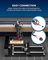 OMTech Laser Rotary Attachment with Nema 23 2-Phase Stepper Motor for 50W 60W 80W 100W 130W CO2 Laser Engraving Machines Rotary Tool Accessory Kit for Wood Metal and More OMTech