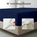 Kotton Culture 4 Pc Full Sheet Set - 1000 Thread Count 100% Egyptian Cotton Premium Hotel Luxury Bedding - Sateen Weave Soft Cooling Durable Bedsheet - 16" Deep Pocket Sheets - Navy Blue Kotton Culture